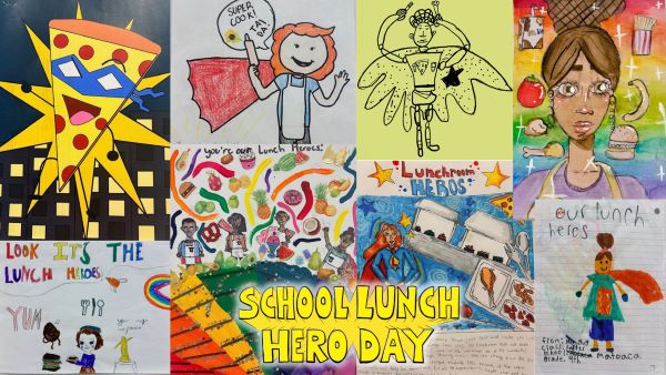 collage of student artwork created for School Lunch Hero Day